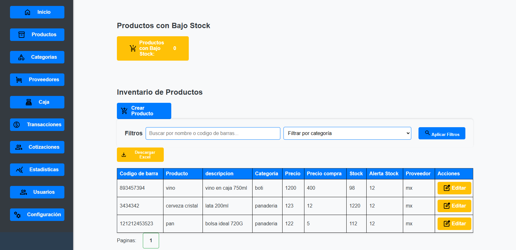 Plataforma de inventario y punto de venta creada por ZENTRANET